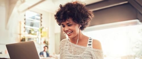 Female working at computer
