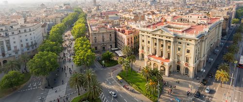 aerial view barcelona city