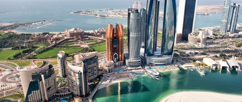 United Arab Emirates city skyline by the water