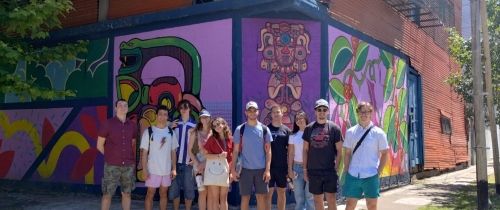 graffiti wall abroad argentina students