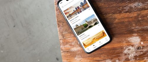 cell phone with ciee mobile app on screen