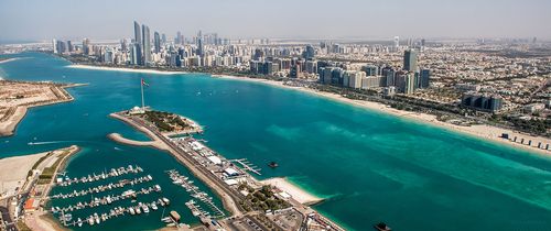 abu dhabi skyline shoreline