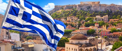 study abroad in athens flag acropolis