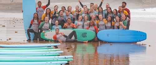 Beach surfers