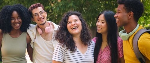 group of diverse students male and female