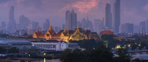 Skyline View of Grand Palace in Bangkok, Thailand