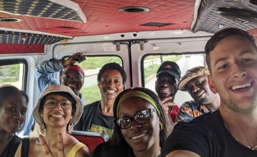 bus ride in legon ghana study abroad students