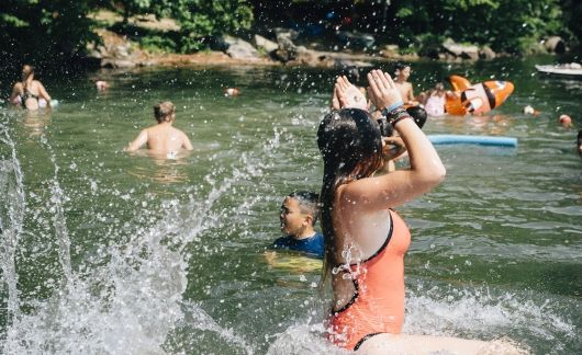 Kids swimming at summer camp