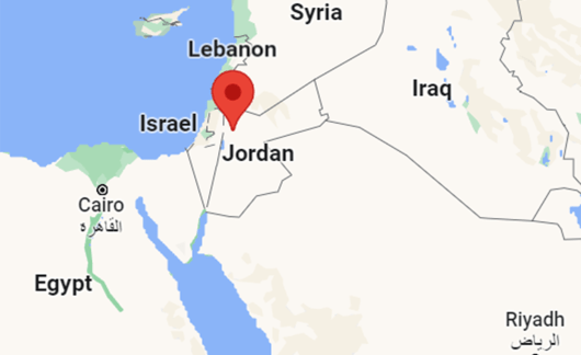 amman jordan red pin on map