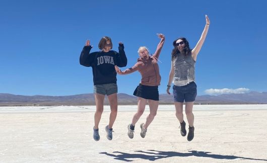 students jumping in buenos aires argentina fall