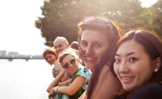 group-river-sunset