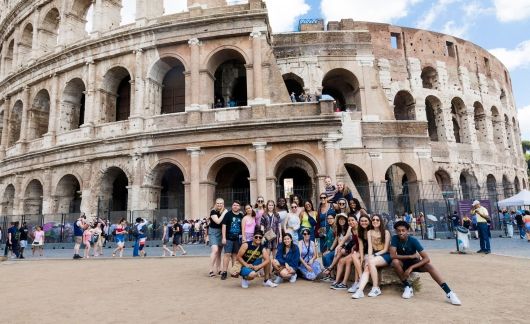 Tour group at the Colloseum