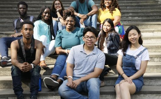fdgf students on stairs