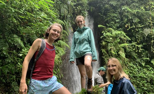 Monteverde girls at waterfall