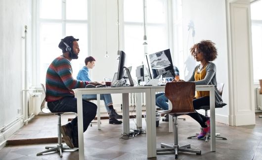 Office workers at desks