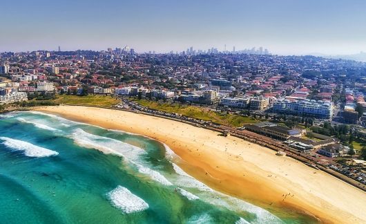 aerial view sydney australia beach