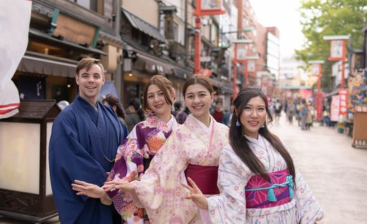 tokyo students in kimonos