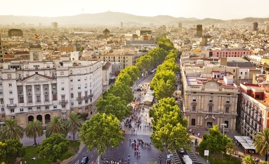 Plaza in Barcelona daytime