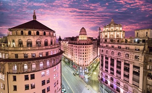 purple sky downtown buenos aires argentina