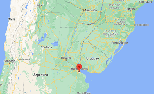 map of buenos aires red pin