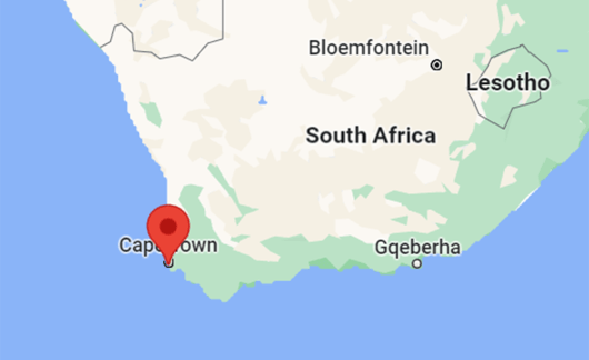 cape town red pin on map