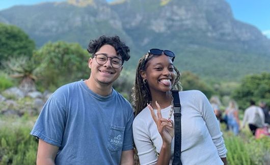 cape town students smiling by mountainside