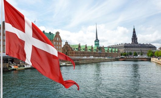 Copenhagen river and flag