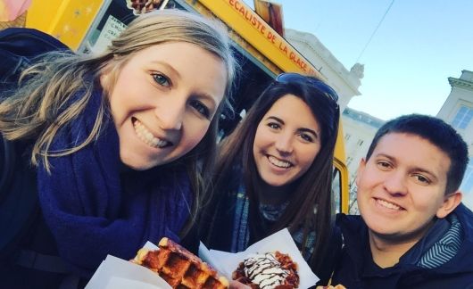 cu boulder students eat waffles belgium