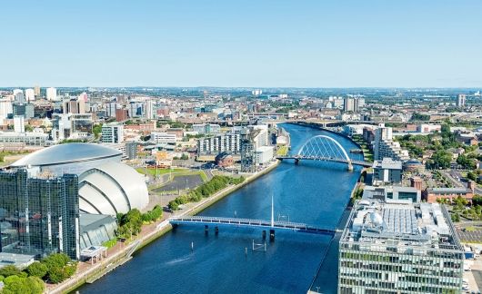 glasgow aerial view of city