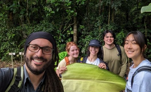 jungle in monteverde student group exploring
