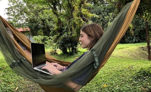 monteverde costa rica student in hammock
