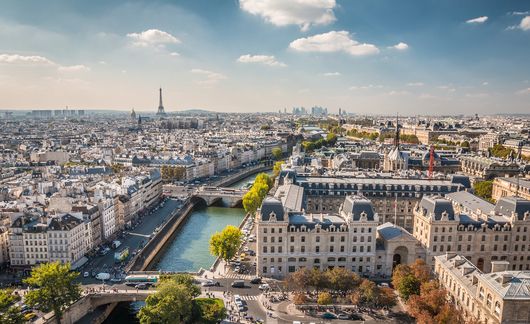 Paris skyline river