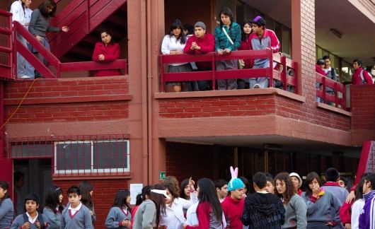 Students at school in Santiago, Chile