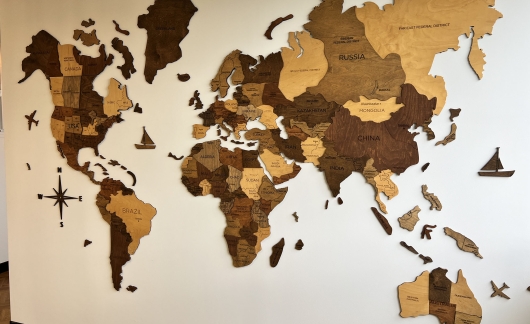 ciee center world map on wall