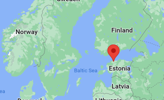 Tallinn, Estonia on a map