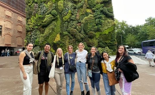 Teach in Spain participants at La Caixa Vertical Garden