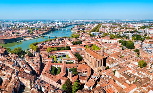 aerial view of toulouse france