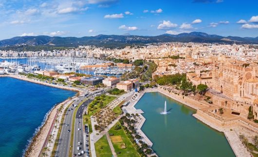 palma spain aerial view downtown