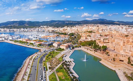 palma spain aerial view downtown