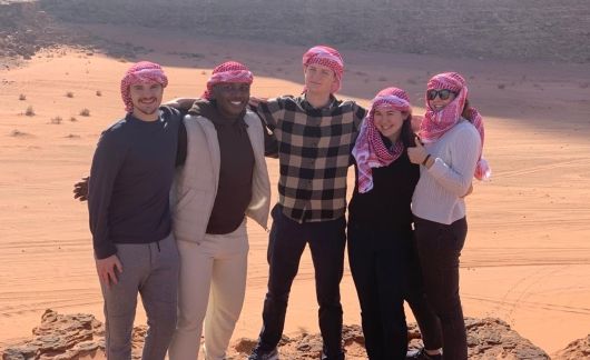 amman desert student group excursion