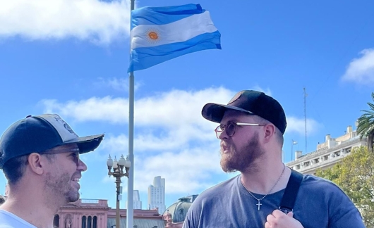 study abroad students buenos aires flag