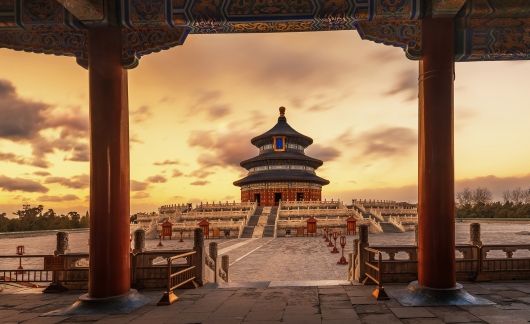 beijing temple of heaven sunset