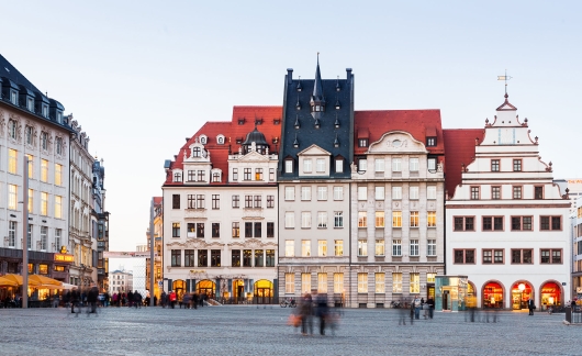 leipzig at dusk downtown germany