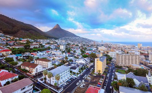 cape town aerial view of coastline sunny day