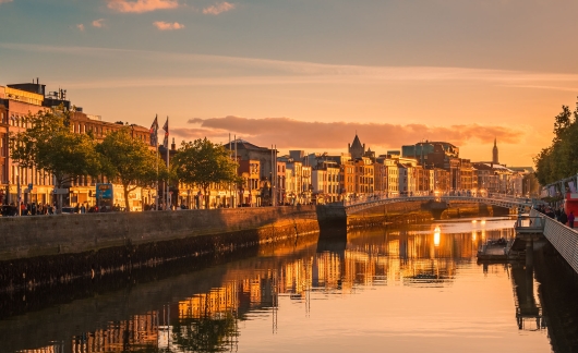 ireland sunset canal