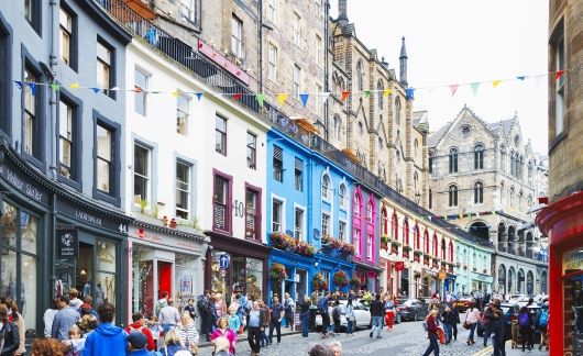 Edinburgh busy city street