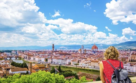 Florence girl overlooking city