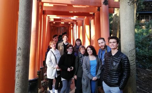 famous red arches kyoto japan