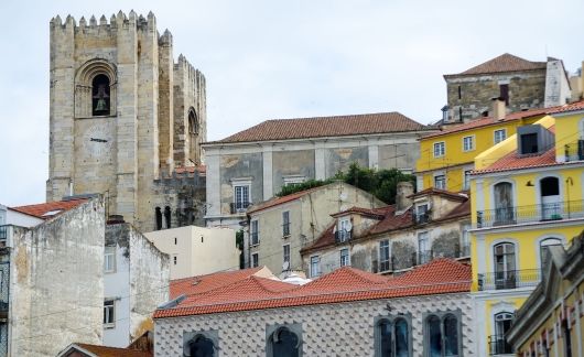 houses on hill lisbon portugal