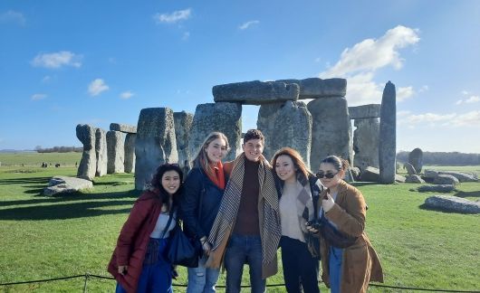 London students at Stonehenge